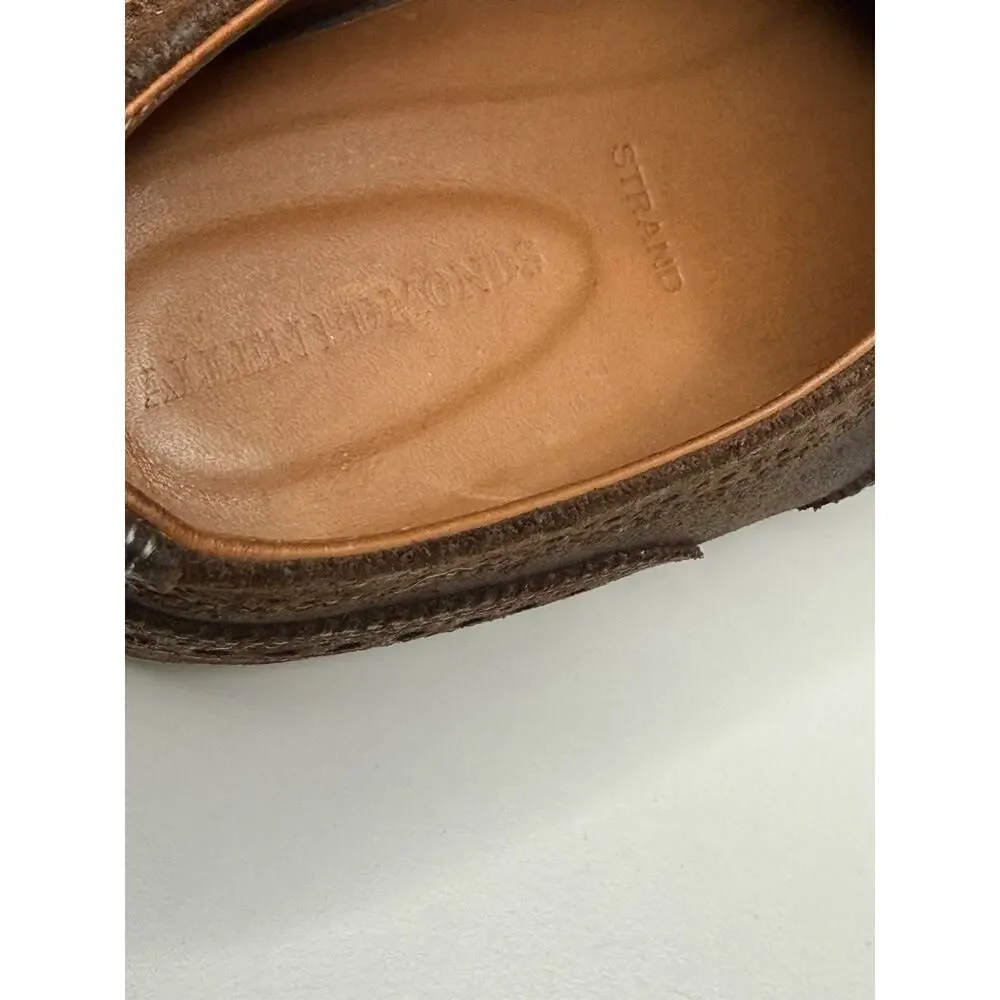 Allen Edmonds Strand Brogue Oxford Mens 11.5 Brown Waxed Suede Lace Up Sneaker